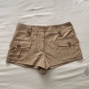 Asos tan suede mini shorts